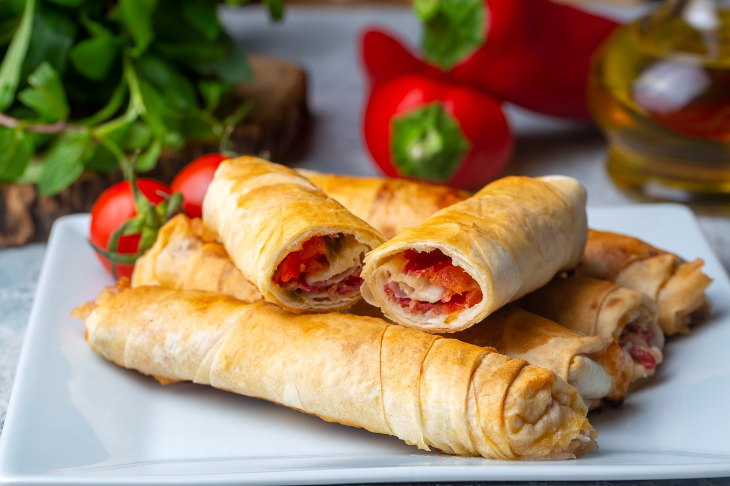 Crispy Turkish Pastırma and Cheese Pastry (Paçanga Böreği)