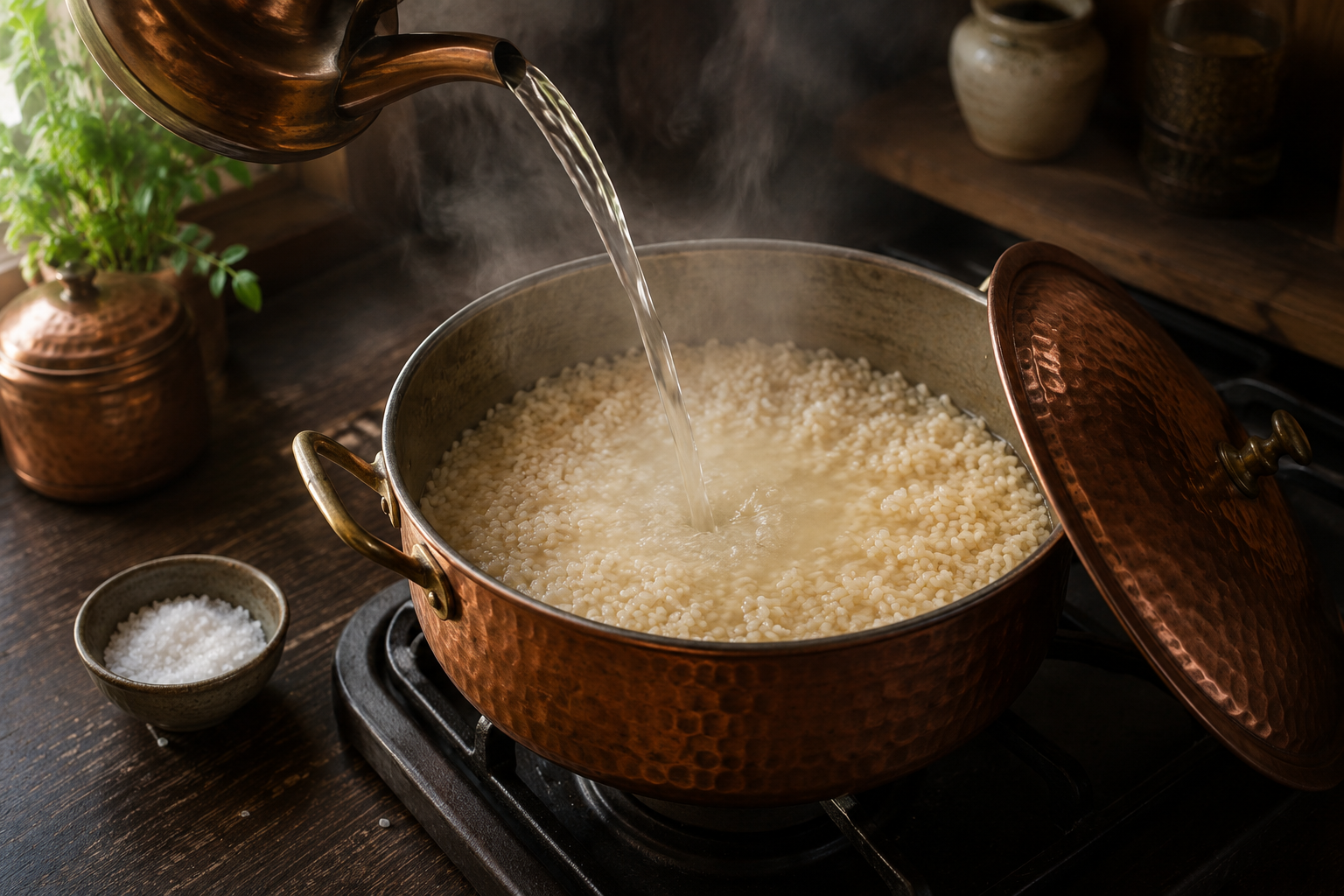 Add the liquid and cook
