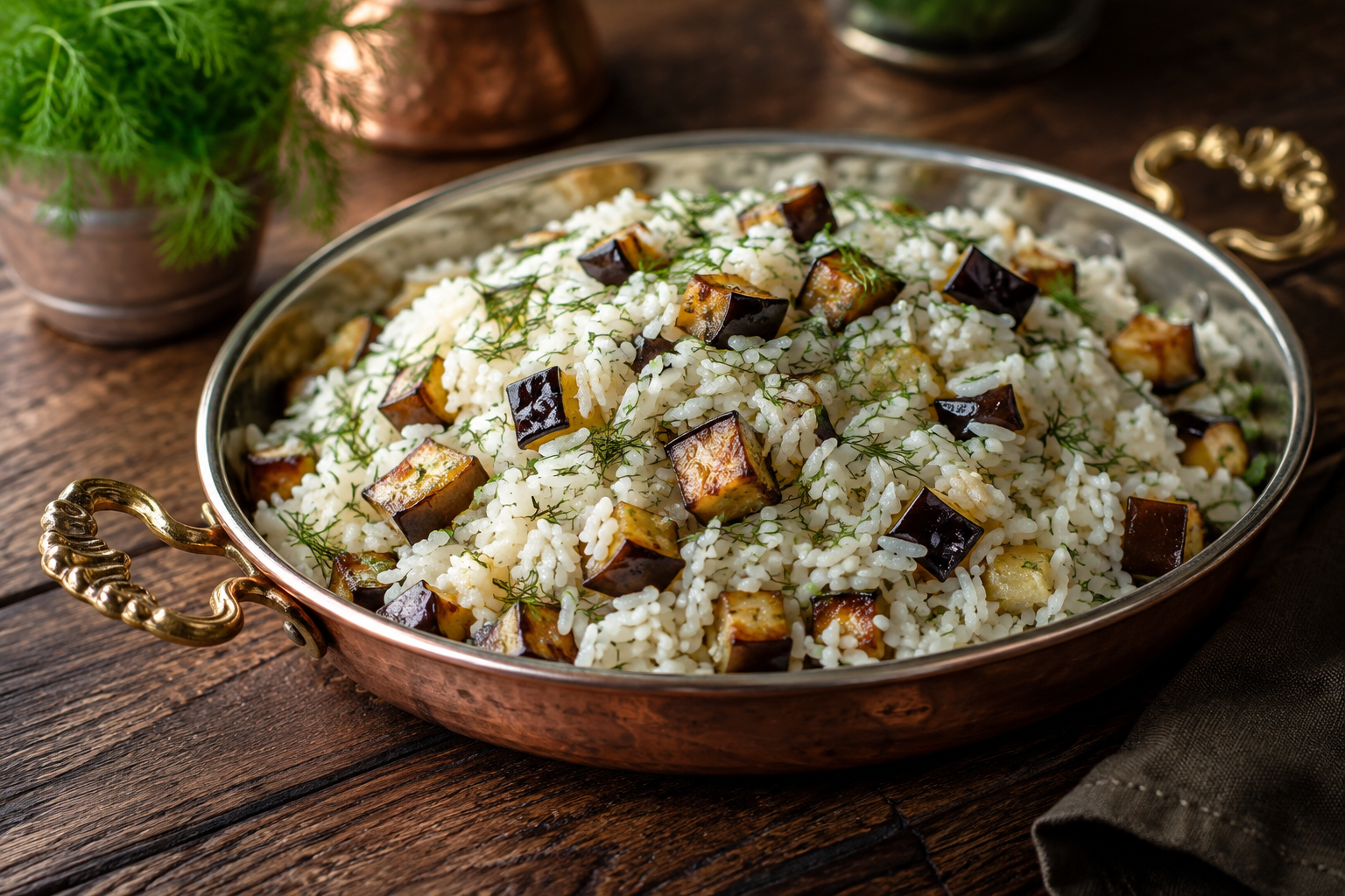 Turkish Eggplant Pilaf (Patlıcanlı Pilav)